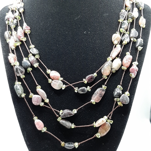 Artisan 5-String Beaded Necklace and Bracelet - Picture 3 of 5